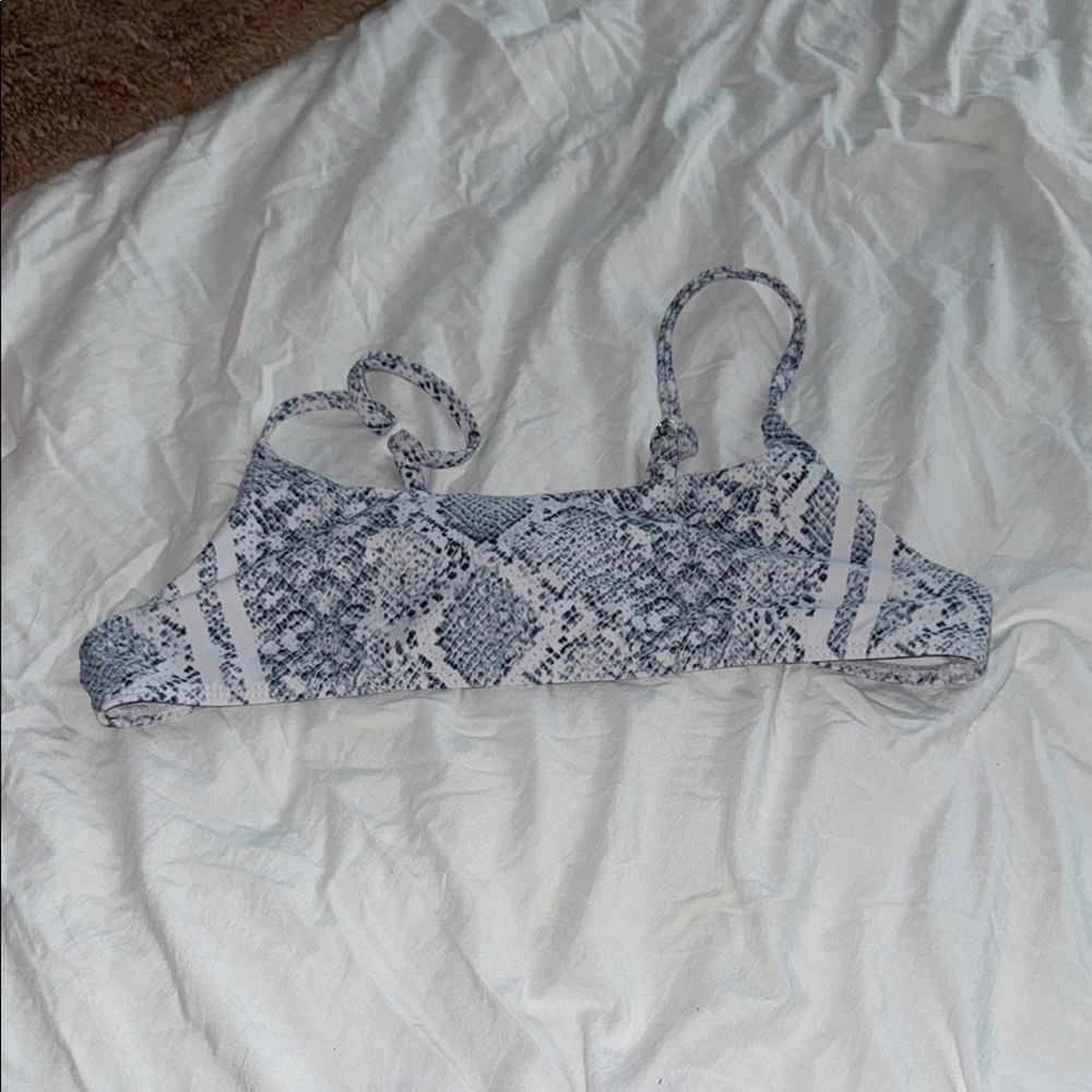 Snakeskin Print Bikini Top